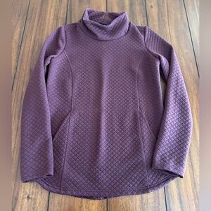 Stoic Women’s Quilted Crew Neck Pullover‎ Sweater Size Small Burgundy Brown